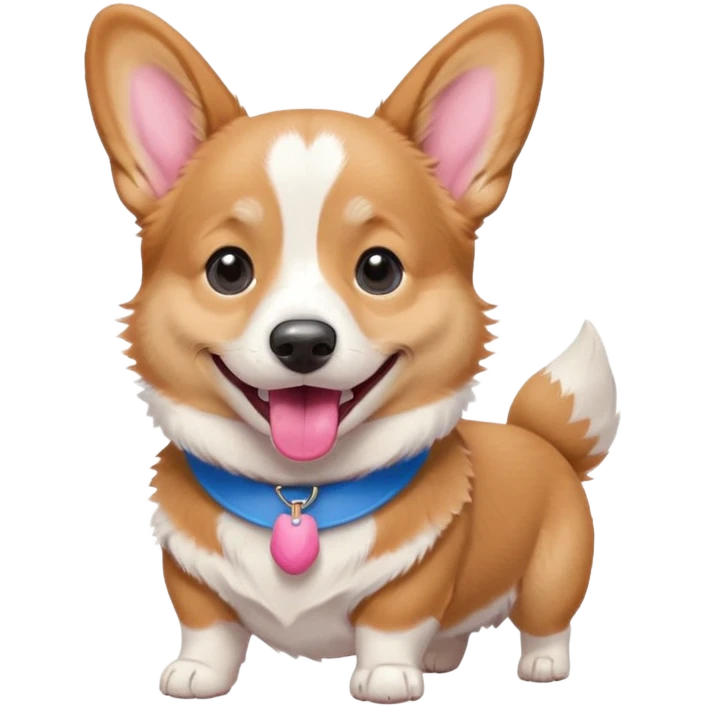 perrita caricatura gorgi gales reunión con ropa celeste emoji