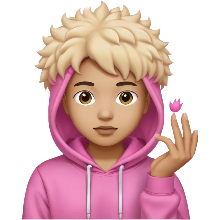 Pink palm puff  hoodie emoji
