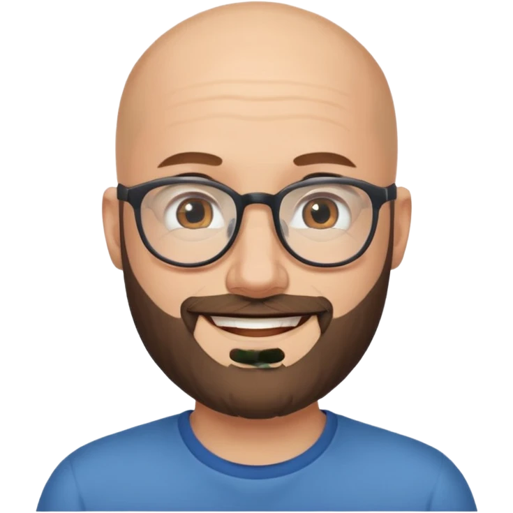 bearded bald man with eyeglasses emoji