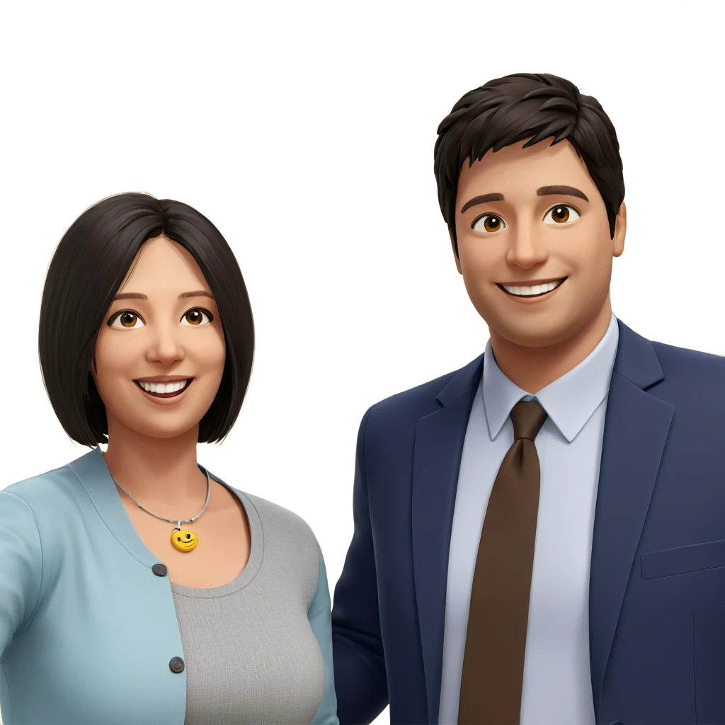 smiling couple outdoors together emoji