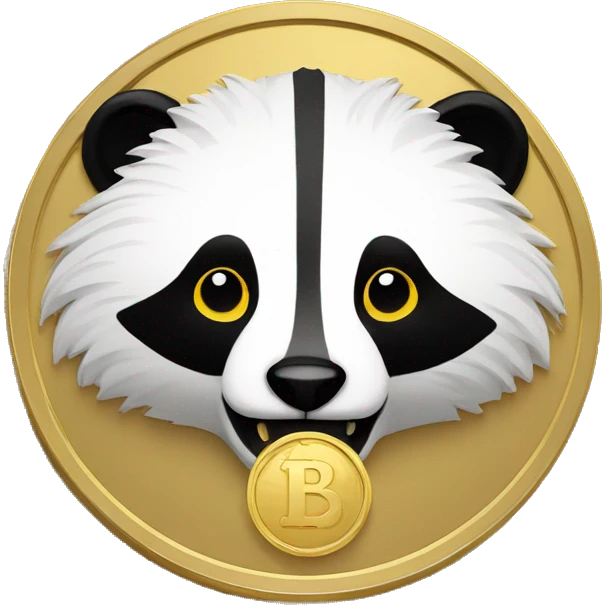 angry badger on a golden coin in gold emoji