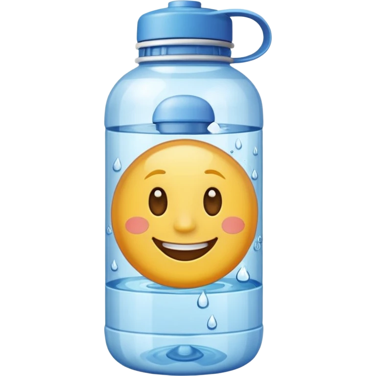make a water bottle smile is  emoji