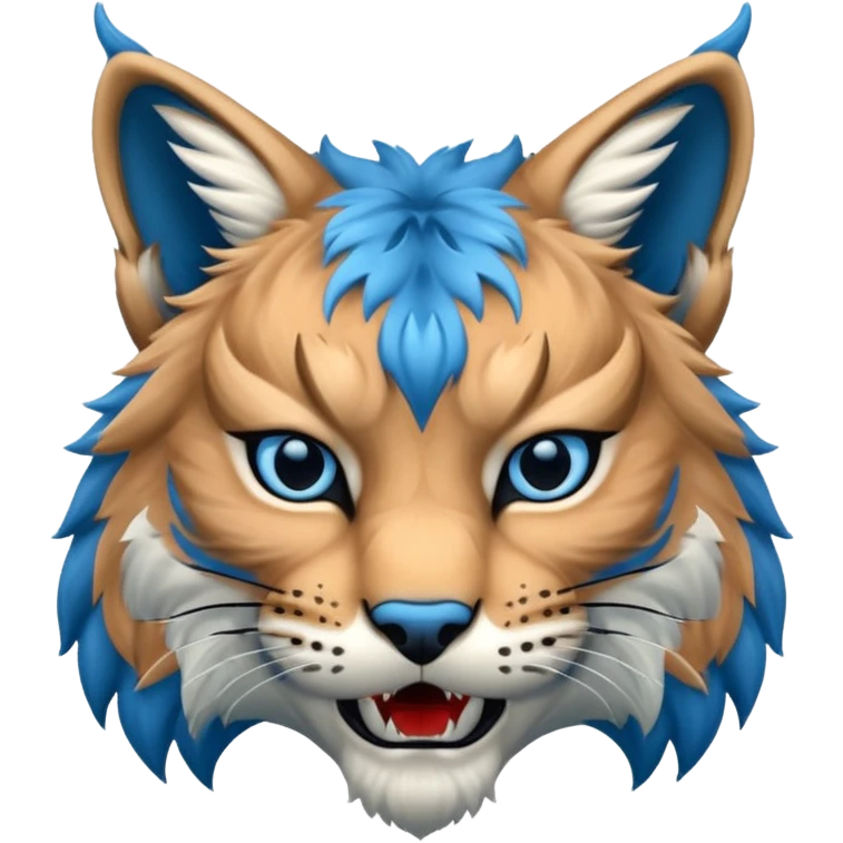 Tête de lynx : très très très féroce et bleu  emoji