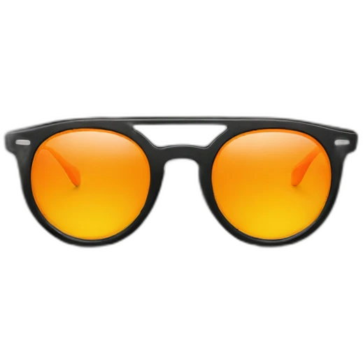Black glasses with orange lenses emoji