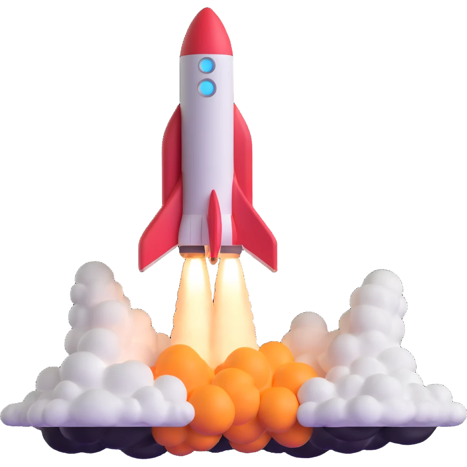 rocket ship blasting off emoji