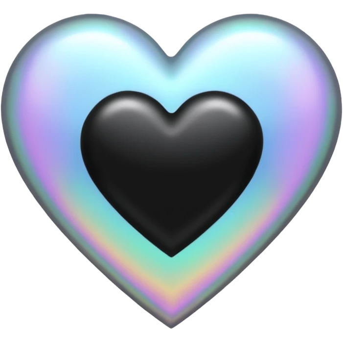 Black heart with Silver Holographic velvet texture emoji