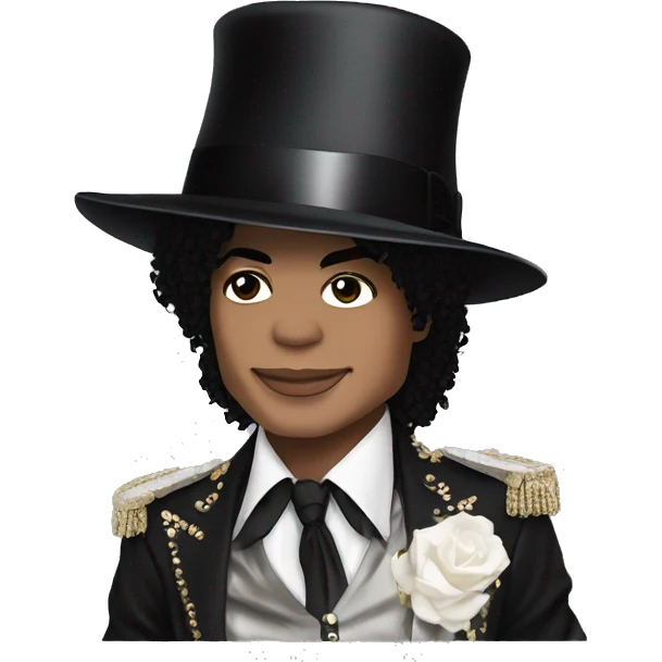 Michael Jackson with a silly T-shirt and a top hat ￼ emoji