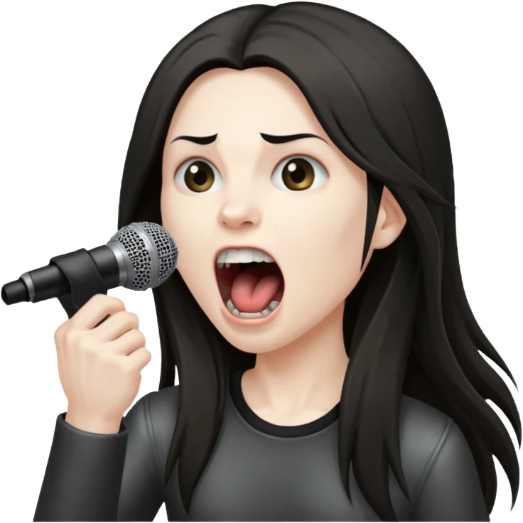 metal musician, screaming with mirophone emoji