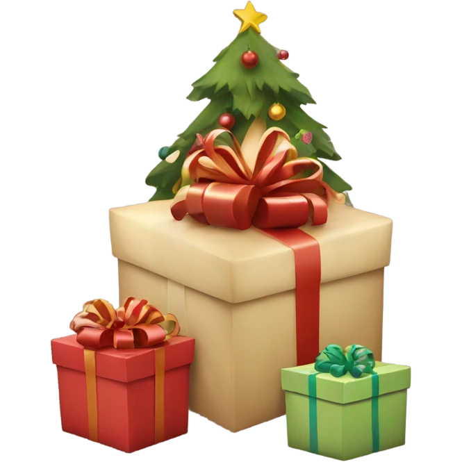 christmas presents underneath tree emoji