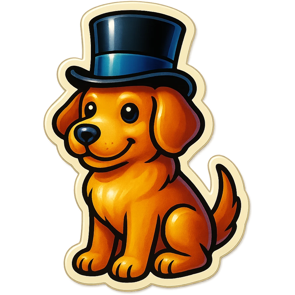 dog with tophat emoji