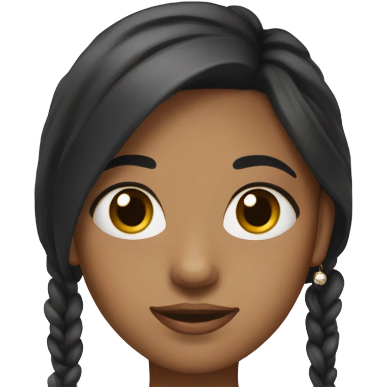 girl with straight blackish brown hair brown eyes and jewellery emoji