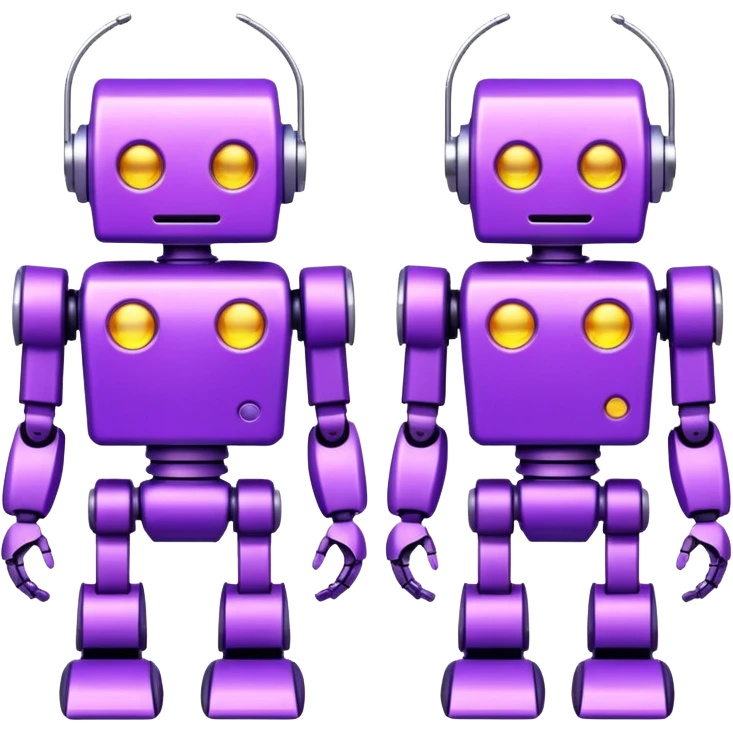glitter purple robots emoji