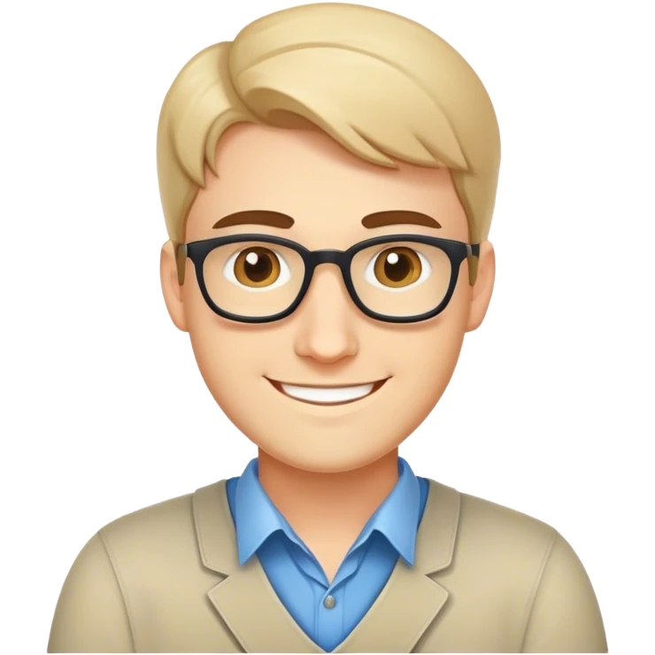 cool caucasian programmer with smile emoji