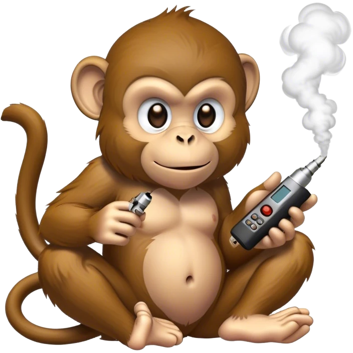 monkey playing pc games with vape emoji