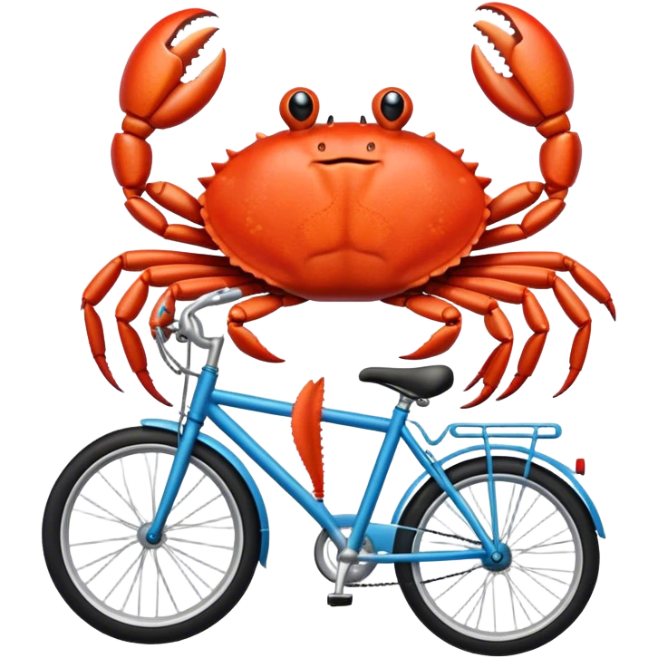 Crab riding a bike emoji
