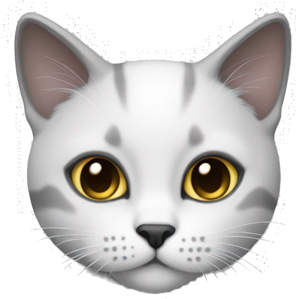 A british short hair cat With white fur and Dark grey Details  emoji