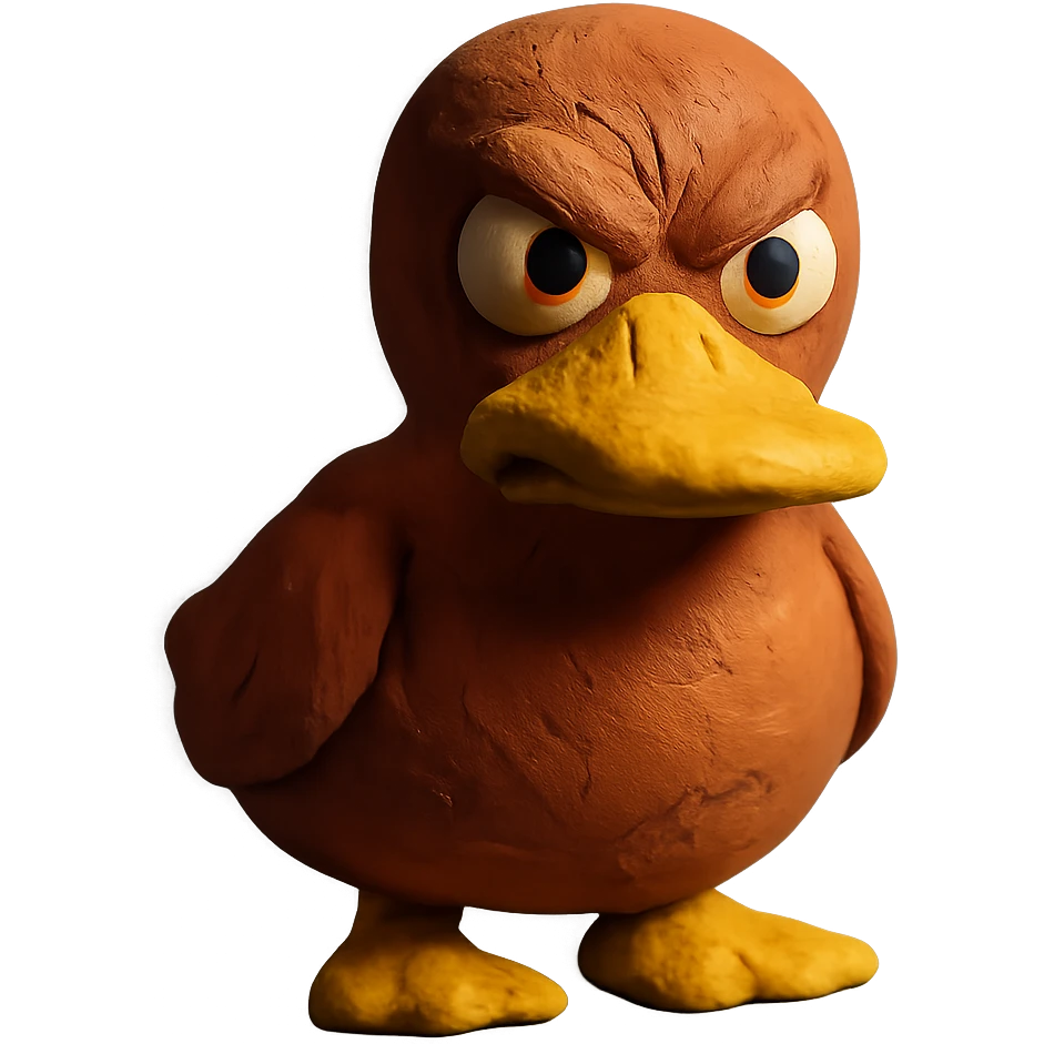 doom duck with intense eyes emoji