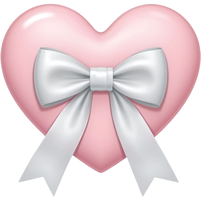 Light pink heart with white ribbon bow emoji