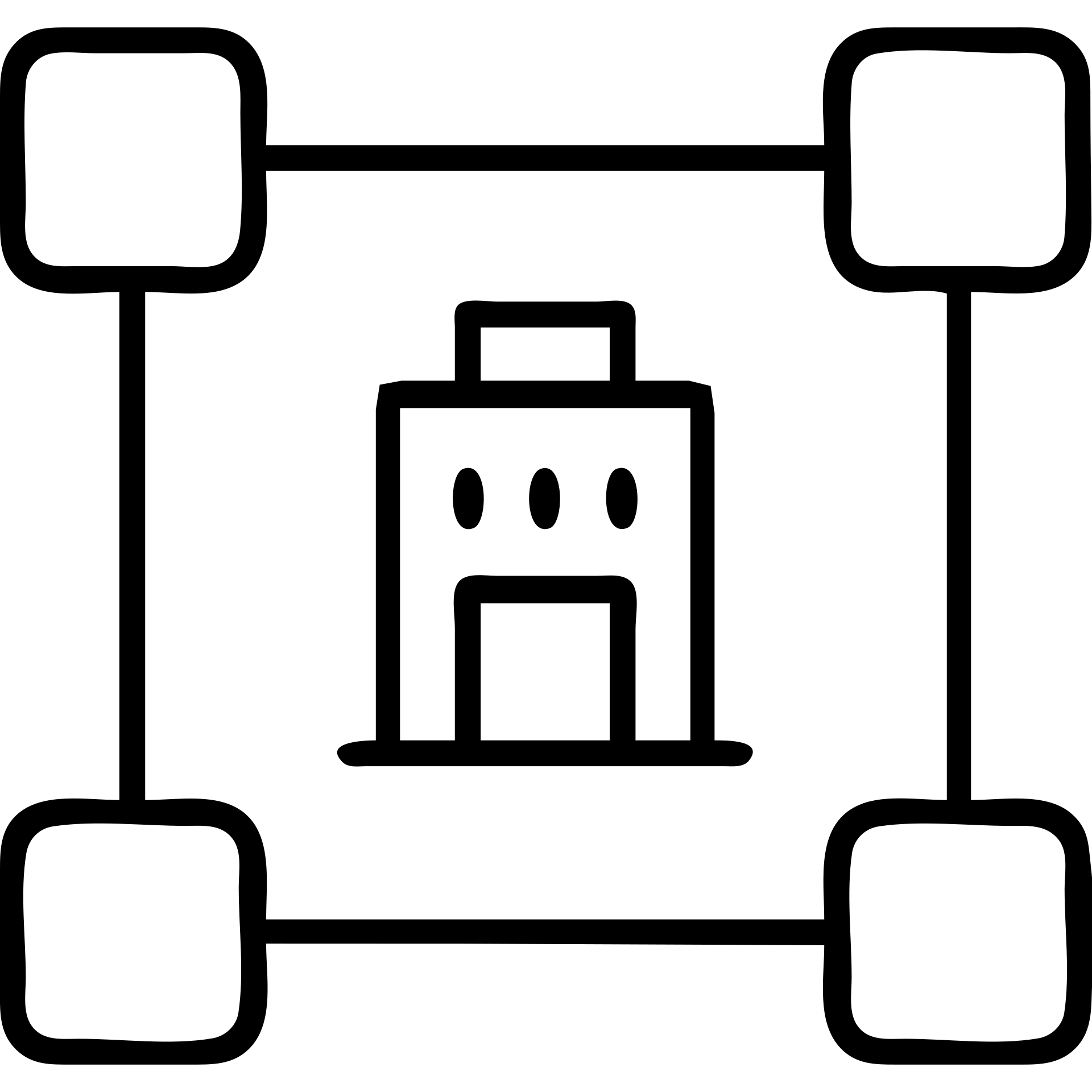 Matrix structure with a company icon in the center, outlined with no fill emoji