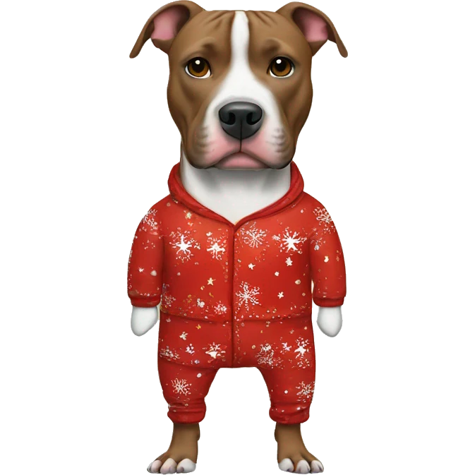 Pitbull wearing Christmas pajamas  emoji
