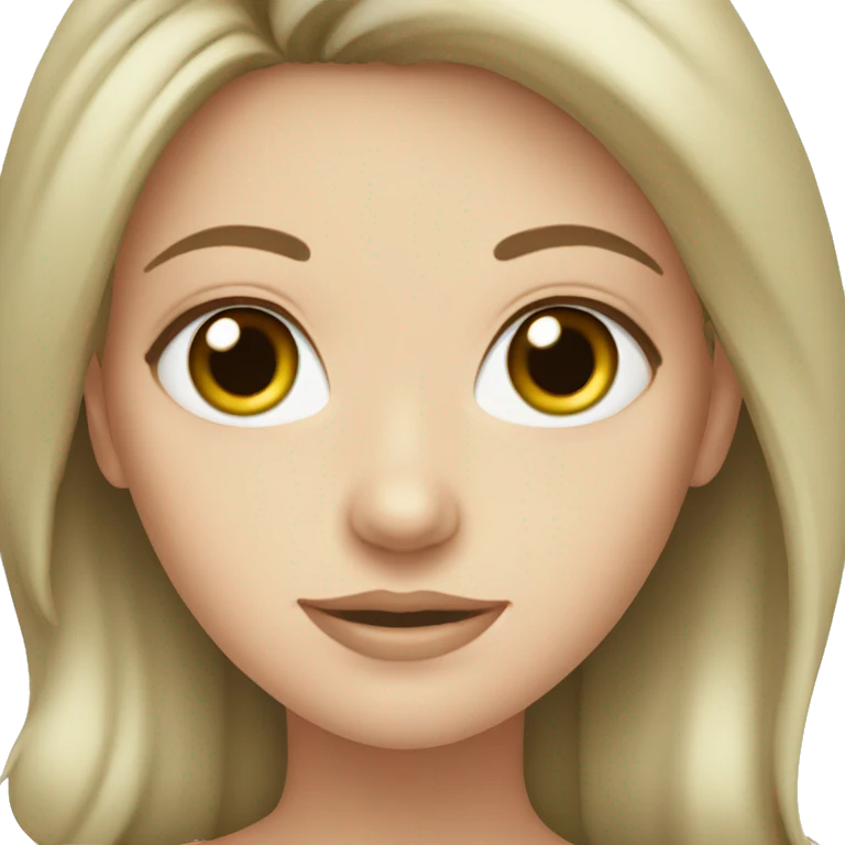 white girl with brown hair green eyes  emoji