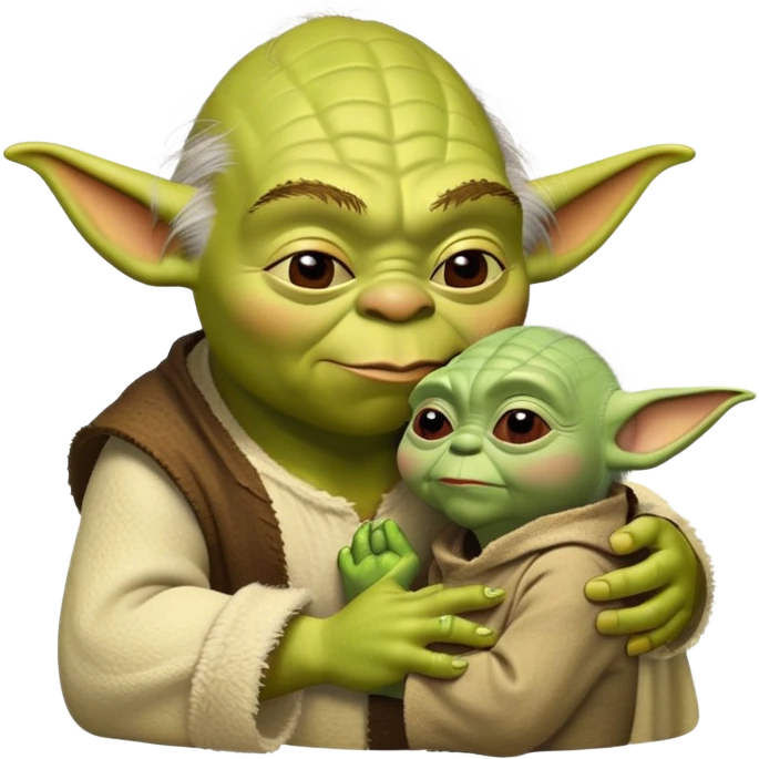 Shrek kissing yoda emoji