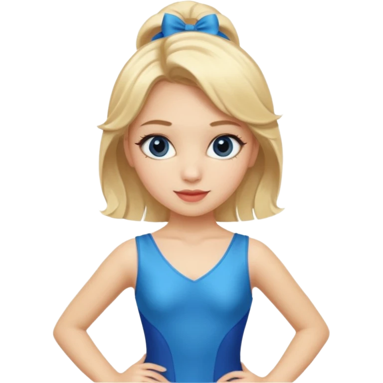blue jazz style dance costume on girl with blonde hair emoji