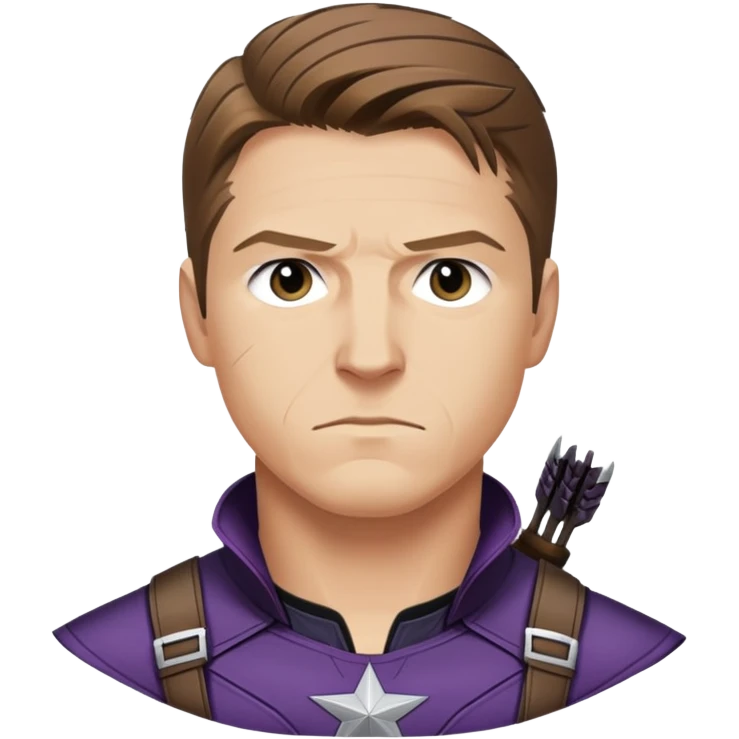 hawkeye clint barton portrait marvel, brown hair from captain america: civil war emoji