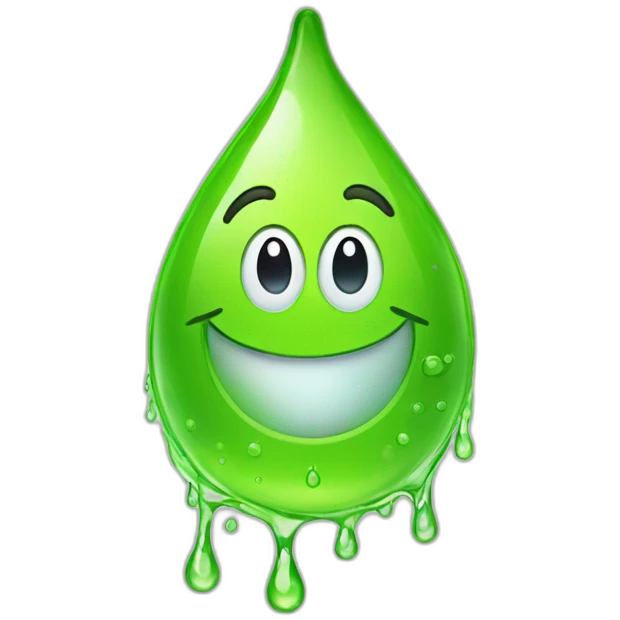 limegreen-waterdrop-with-smiling emoji