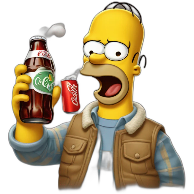 Hommer simpson qui boit un coca cola emoji