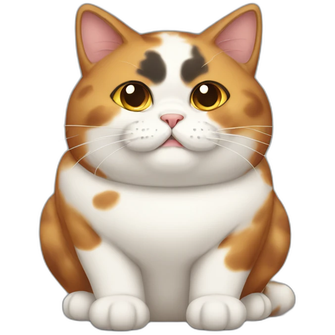 fat calico cat emoji