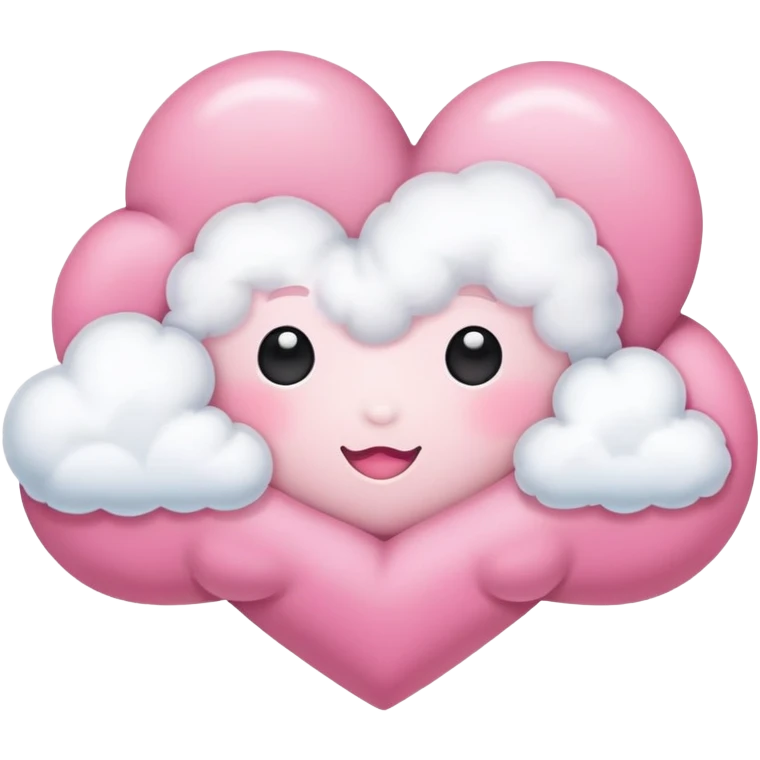 pink heart + cloud emoji