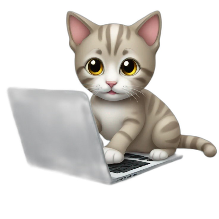 kitten with a laptop emoji