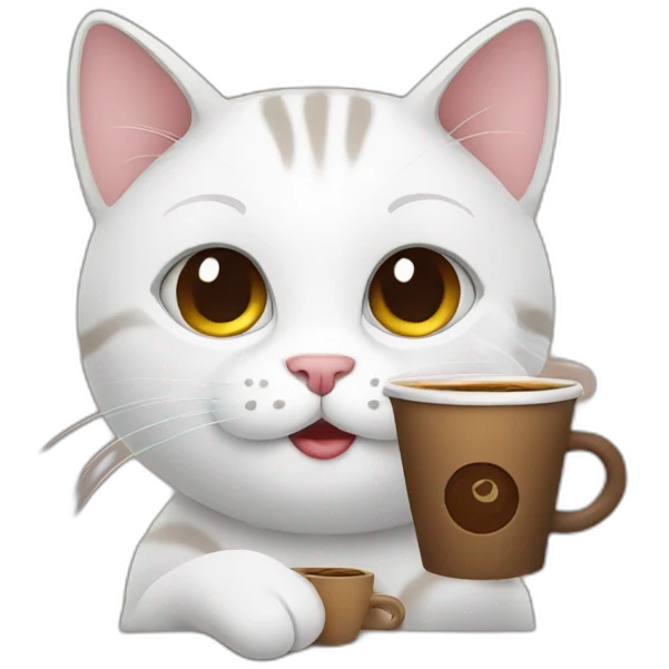 cat with coffee emoji