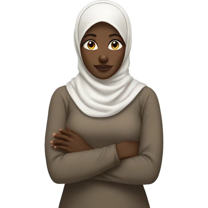 African hijabi face palm crossing arms emoji