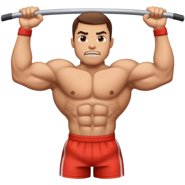 cartoon character doing pullups emoji