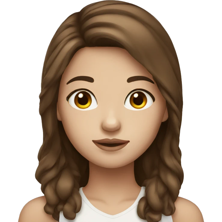 brown hair girl white skin emoji