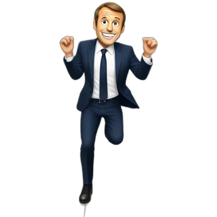 Macron qui est sur des toilettes en dansant emoji