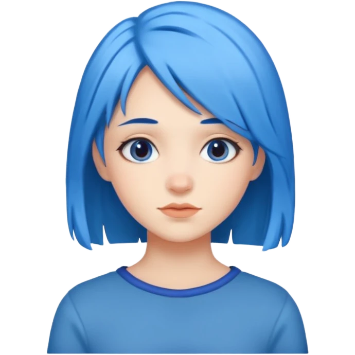 girl with blue hair emoji