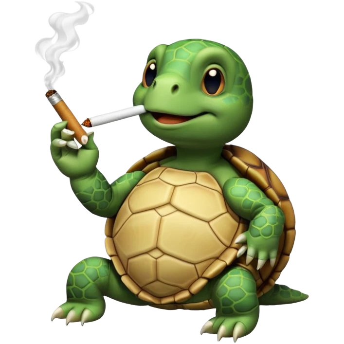 Turtle smoking a joint  emoji
