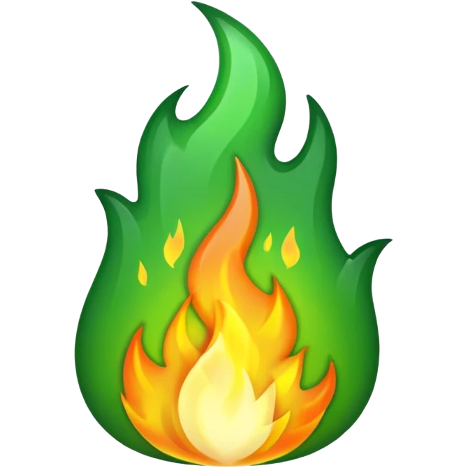 green fire emoji