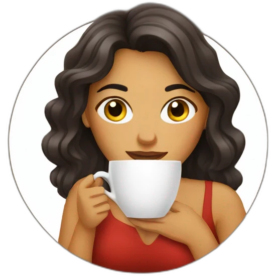 Latin Women drinking coffee emoji