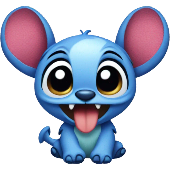 Stitch with hearts emoji