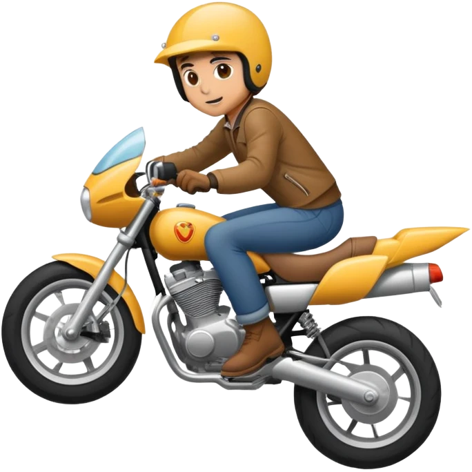 Joven haciendo willi en una moto emoji