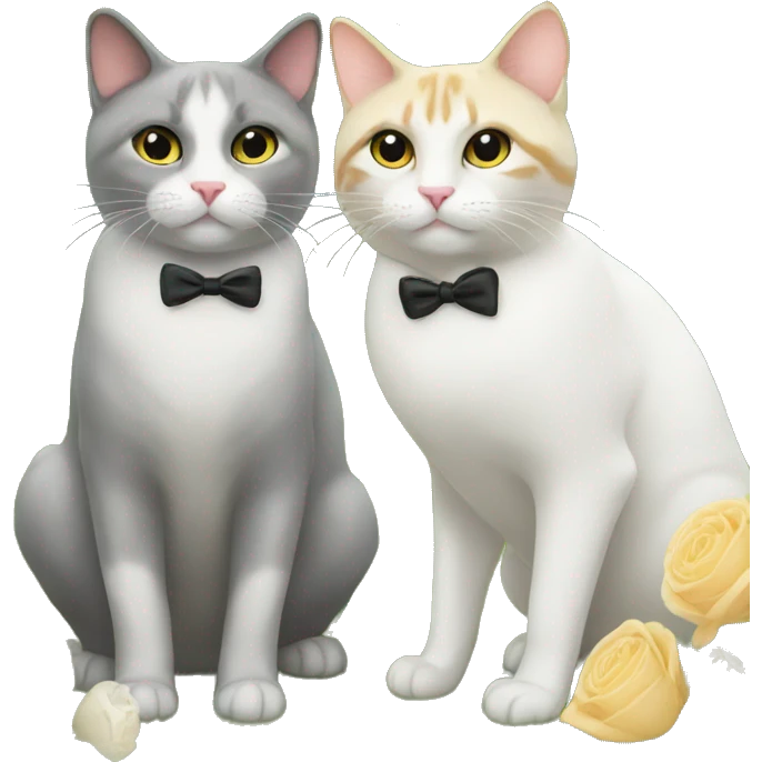 two cats backyard wedding emoji