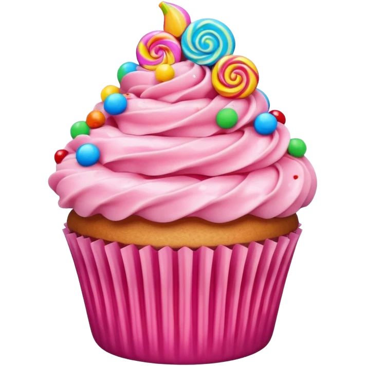 Cupcake with pink icing emoji