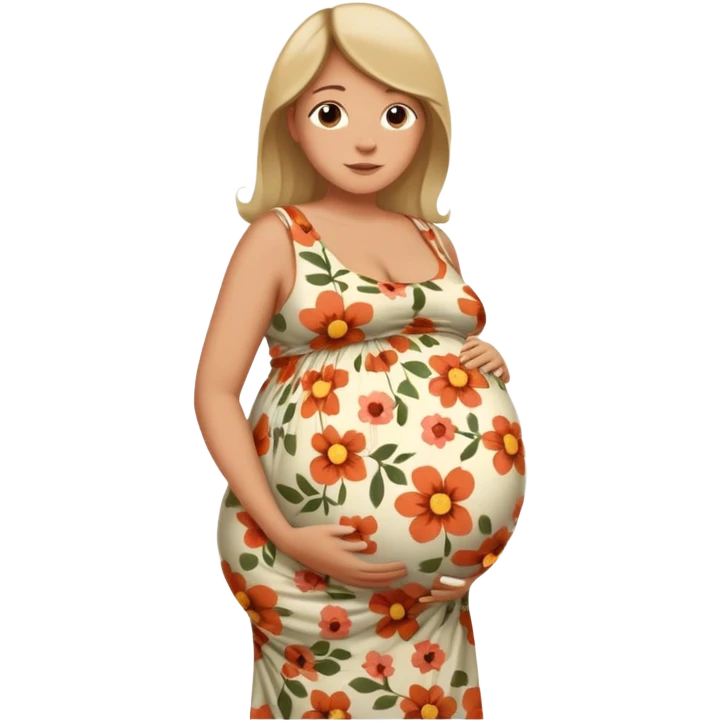 heavily pregnant woman with extremely abnormally huge overdue belly emoji