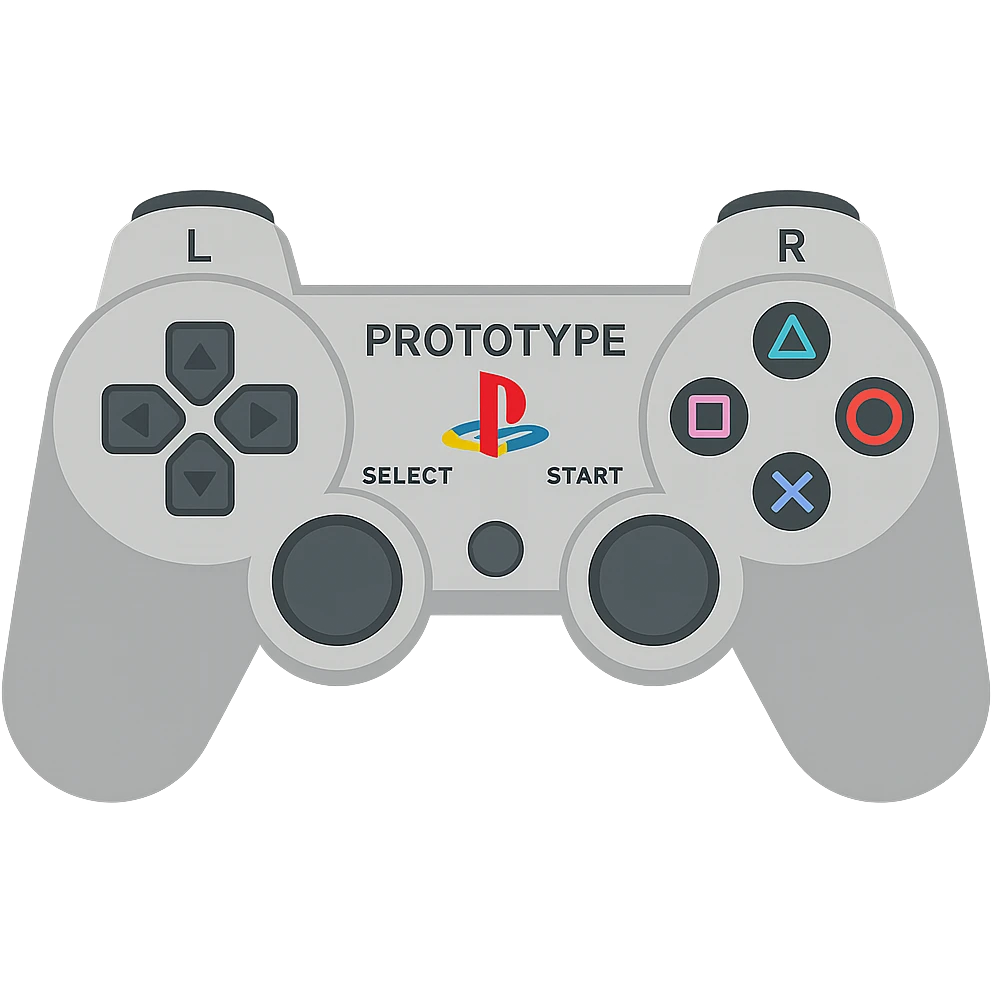 flat design style PlayStation 1 Controller Prototype Game emoji