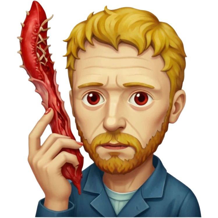 van gogh holding an ear in his hand emoji