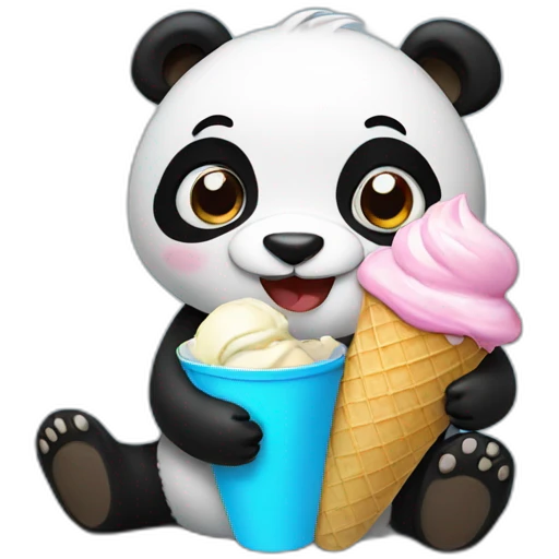 Panda eating ice cream emoji